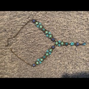 Turquoise pave stone choker